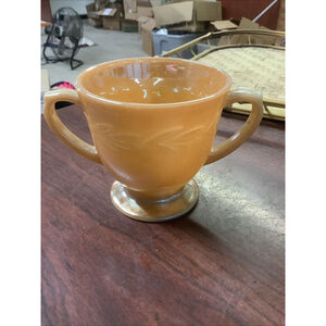 Vintage Fire King Peach Luster Leaf Replacement Sugar Bowl